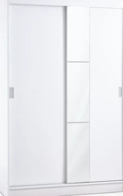 ODDERArmoire ODDER 120x201 2 portes coulissantes a/miroir blanc