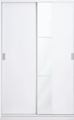 ODDERArmoire ODDER 120x201 2 portes coulissantes a/miroir blanc