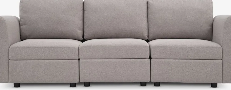 OKSBYCanapé modulable OKSBY 3pers. a/rangement tissu sable