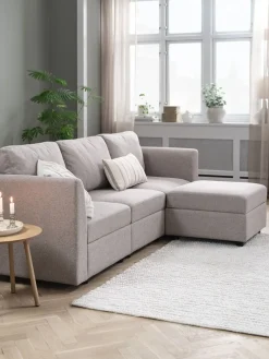 OKSBYCanapé modulable OKSBY 3pers. méridienne a/rangement sable