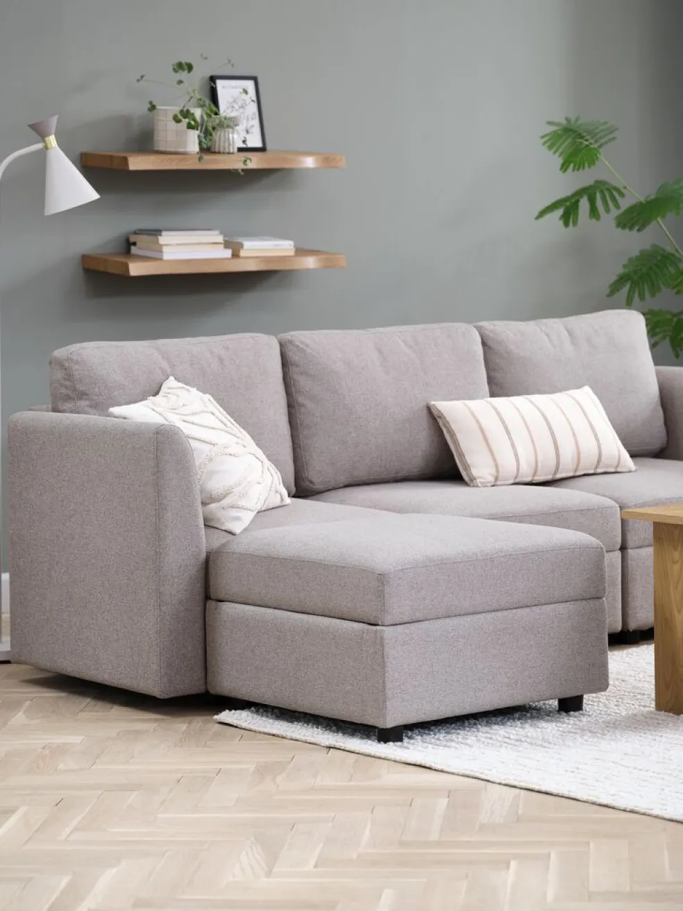 OKSBYModule canapé OKSBY accoudoir/dossier tissu sable