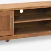 OLDEMeuble TV OLDE 200 cm 2 portes 1 étagère chêne naturel