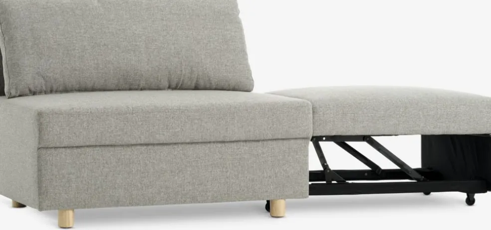 OLSTRUPCanapé convertible OLSTRUP 1,5 places tissu gris
