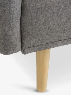 PARADISCanapé convertible PARADIS tissu gris clair/coloris chêne