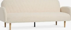 PARADISCanapé convertible PARADIS tissu teddy blanc cassé/colo. ch.
