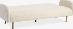 PARADISCanapé convertible PARADIS tissu teddy blanc cassé/colo. ch.