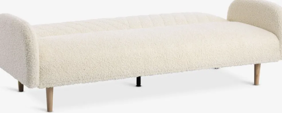PARADISCanapé convertible PARADIS tissu teddy blanc cassé/colo. ch.
