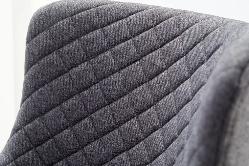 PEBRINGEChaise de bar PEBRINGE avec dossier tissu gris/noir