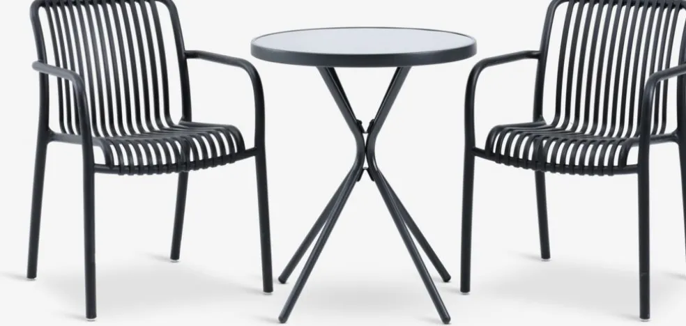 RADSTRUP + NABBENRADSTRUP Ø60 table + 2 NABBEN chaises noir