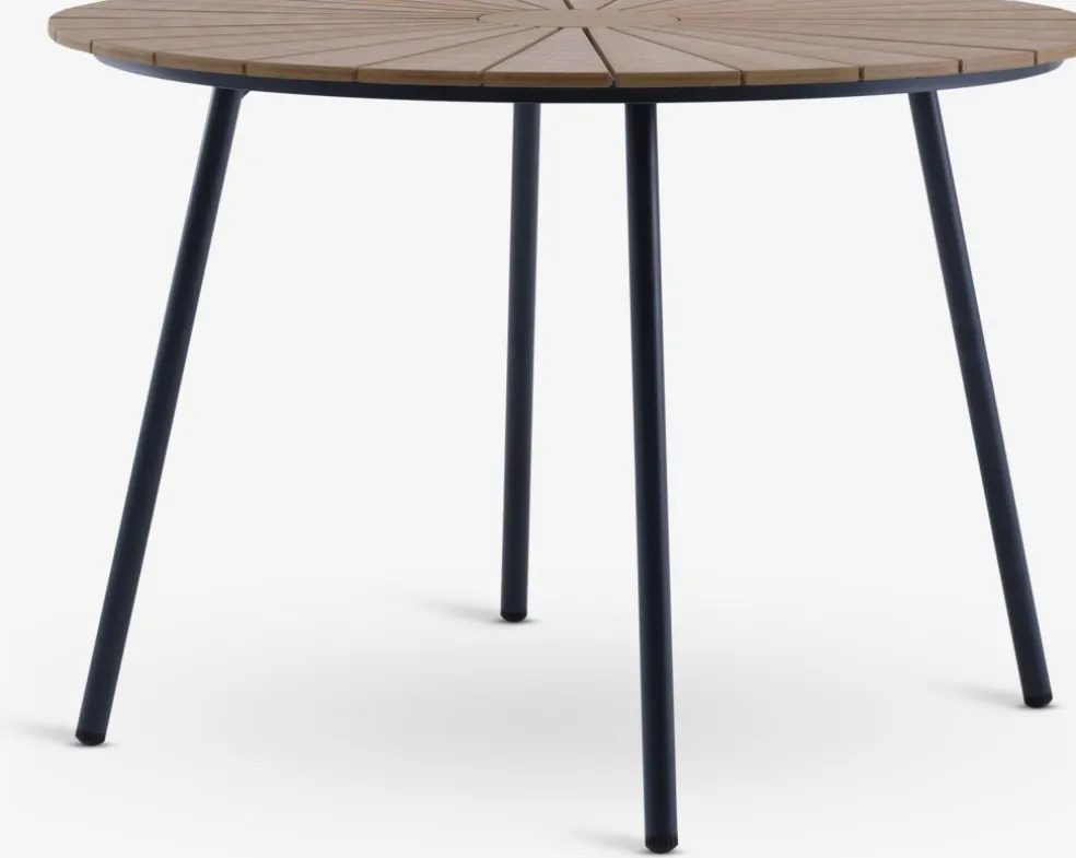 RANGSTRUP + GAMMELBYRANGSTRUP Ø110 table naturel + GAMMELBY chaises gris