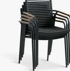 RANGSTRUP + NABERANGSTRUP Ø130 table naturel/noir + 4 NABE chaises noir
