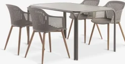 RAUMA + VANTORERAUMA L140 table + 4 VANTORE chaises sable foncé