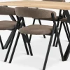 ROSLEV + HINDEVADROSLEV L140 table chêne naturel + 4 HINDEVAD chaises brun c.