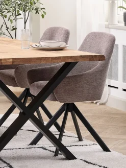 ROSTRUPChaise ROSTRUP pivotante tissu sable/noir