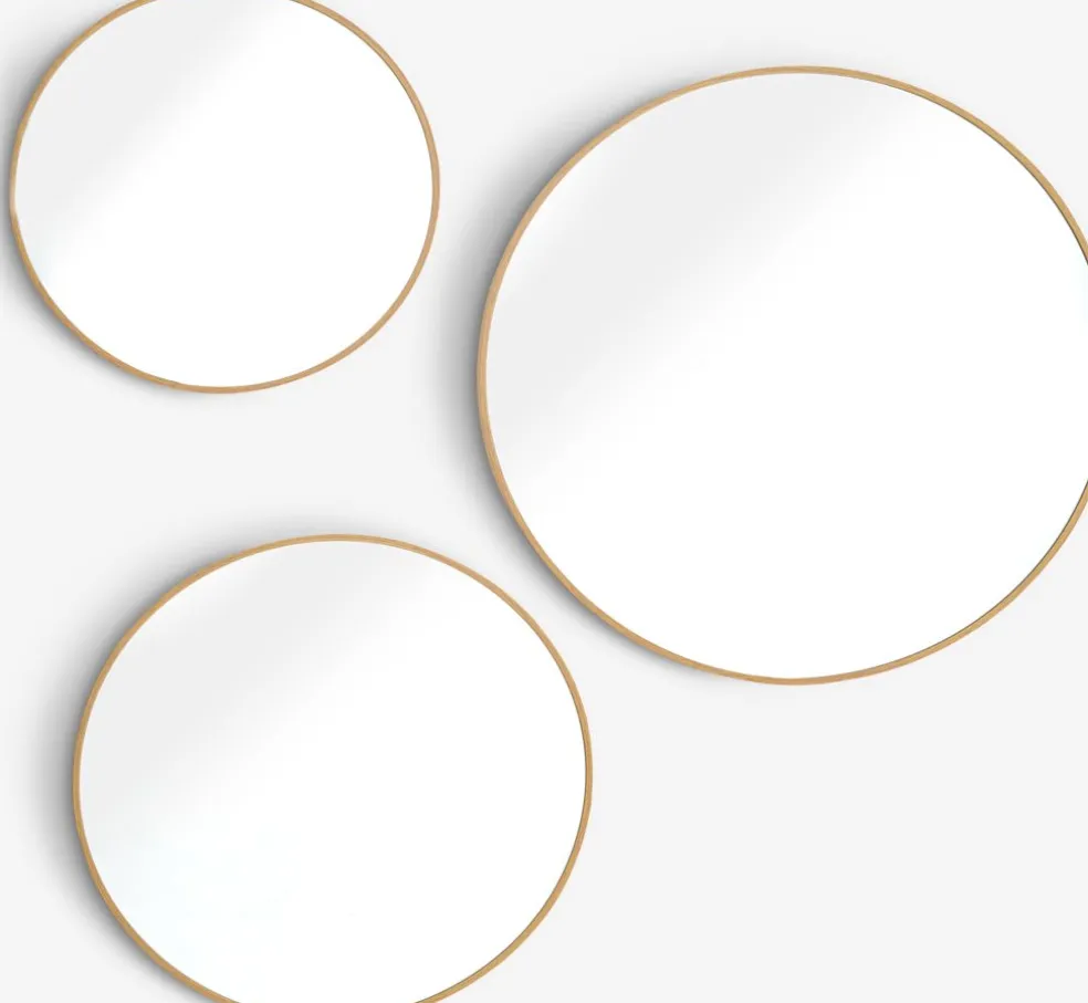 SANDAGERMiroir SANDAGER 3 pcs/pqt coloris chêne naturel