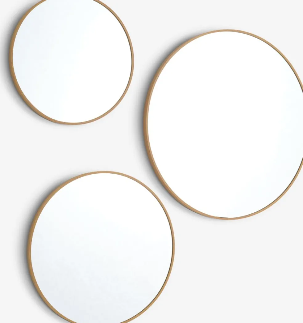 SANDAGERMiroir SANDAGER 3 pcs/pqt coloris chêne naturel