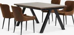 SANDBY + PEBRINGESANDBY L160 table chêne foncé + 4 PEBRINGE chaises brun/noir