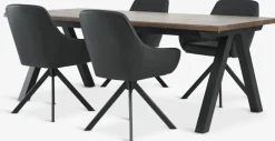 SANDBY + ROSTRUPSANDBY L210 table chêne foncé + 4 ROSTRUP chaises noir