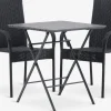 SANDVIKA + GUDHJEMSANDVIKA L65 table + 2 GUDHJEM chaises noir