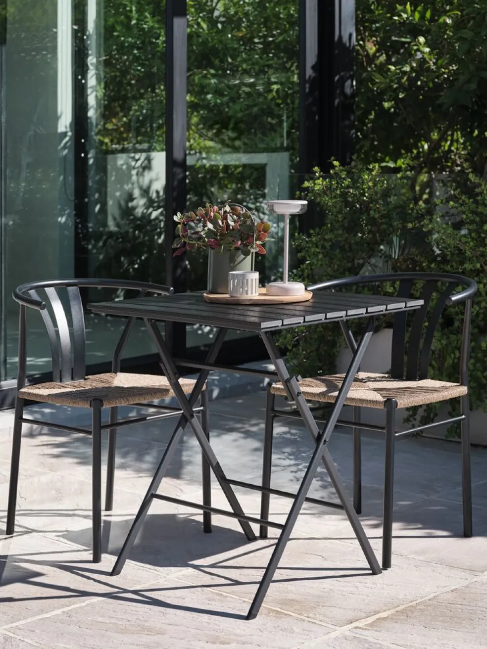 SANDVIKA + TAGMARKSANDVIKA L65 table + 2 TAGMARK chaises noir