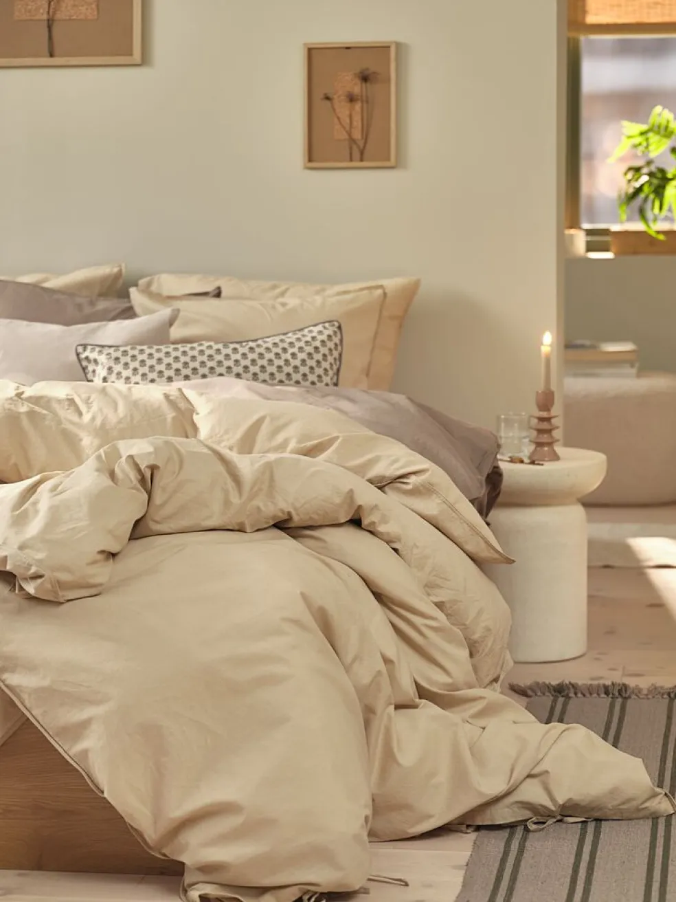 SELMAGoldParure de lit SELMA Coton lavé 240x220 kaki clair