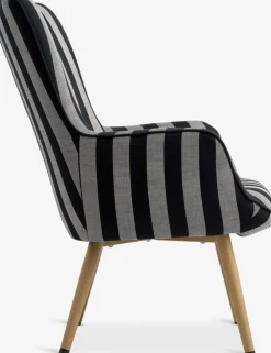 SIMESTEDFauteuil SIMESTED rayures tissu noir/beige