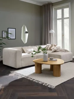 SKEJBYCanapé modulable SKEJBY 3personnes méridienne tissu beige