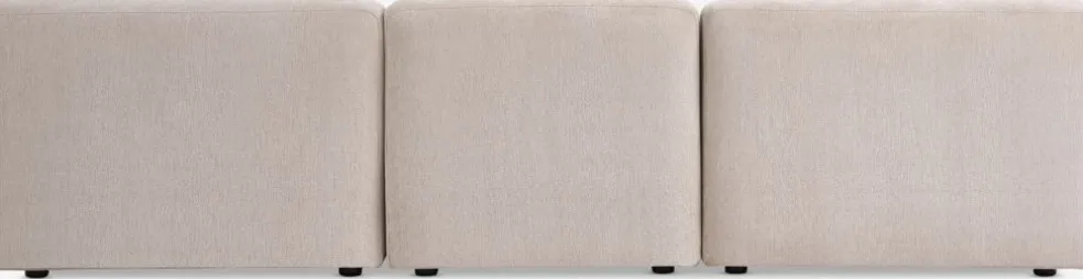 SKEJBYCanapé modulable SKEJBY 3 personnes a/pouf tissu beige