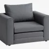 SKILLEBEKKFauteuil convertible SKILLEBEKK tissu gris foncé