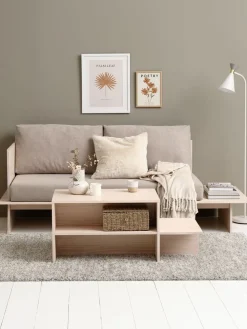SOLLERUPTable basse SOLLERUP 50x110 a/tablettes pin massif