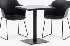 STENUNGSUND + TAGMARKSTENUNGSUND L60 table gris + 2 TAGMARK chaises noir