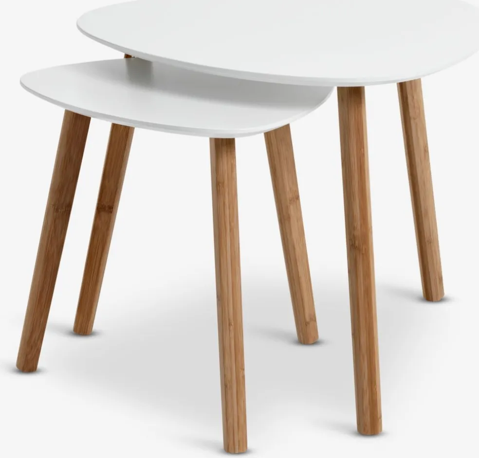 TAPSBout de canapé TAPS 55x55 blanc/bambou