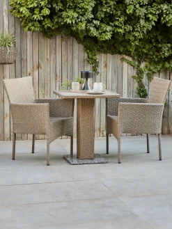 THY + AIDTTHY L60 table + 2 AIDT chaises naturel