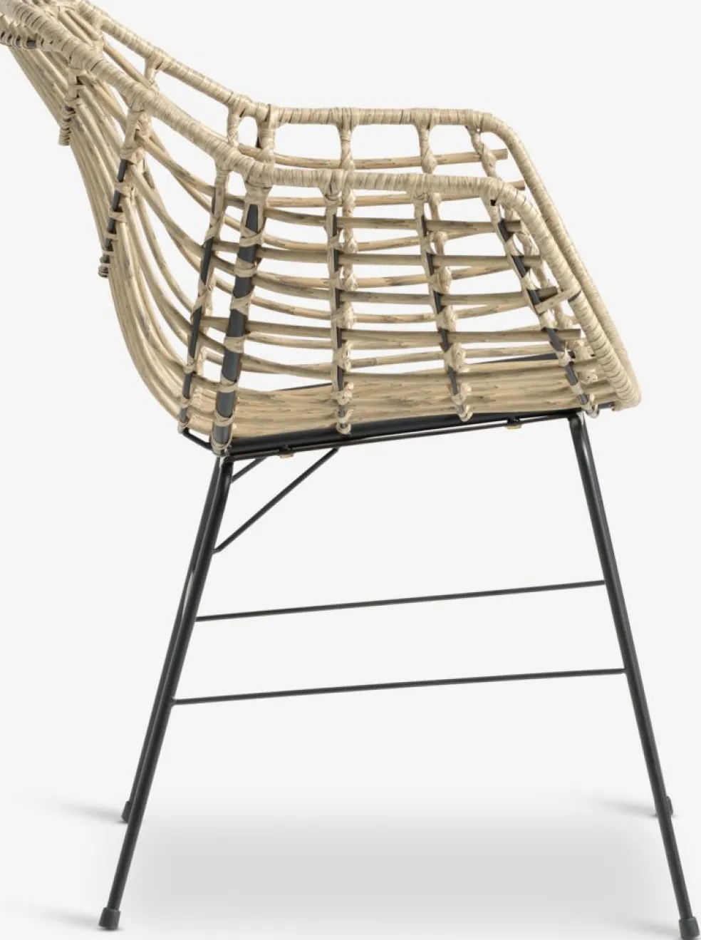 THY + ILDERHUSETHY L60 table noir + 2 ILDERHUSE chaises naturel