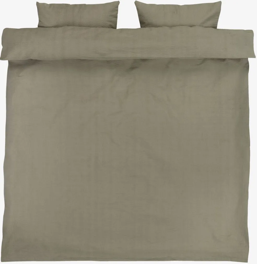 TINNEPlusParure de lit Seersucker TINNE 240x220 vert poudré