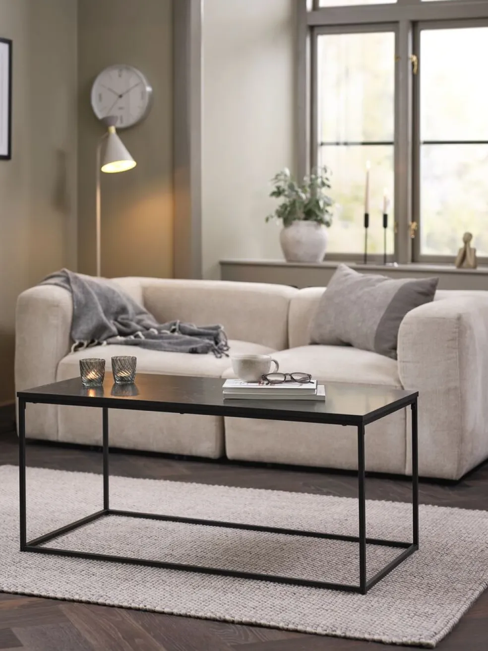 TROSTERUDTable basse TROSTERUD 50x100 coloris marbre/noir