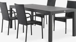 TYDAL + GUDHJEMTYDAL L208/272 table + 4 GUDHJEM chaises noir