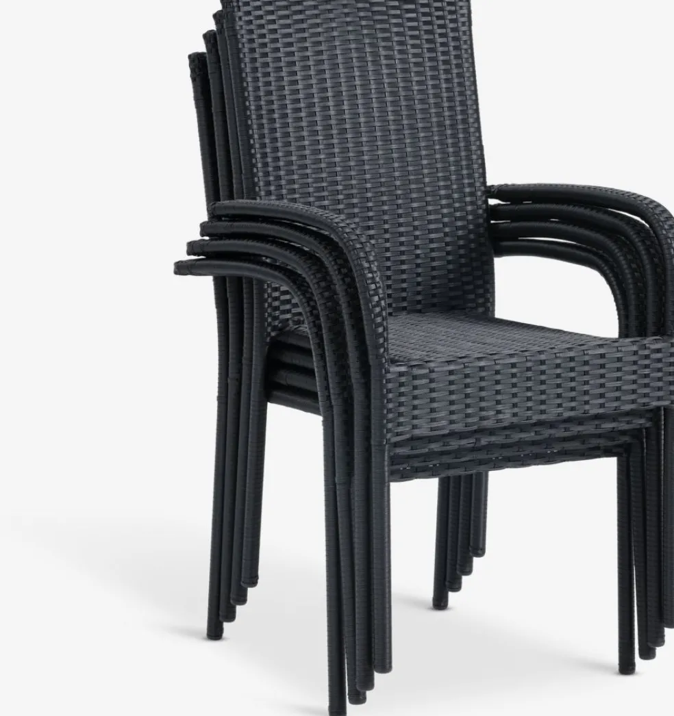 TYDAL + GUDHJEMTYDAL L208/272 table + 4 GUDHJEM chaises noir