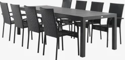 TYDAL + GUDHJEMTYDAL L208/272 table + 4 GUDHJEM chaises noir