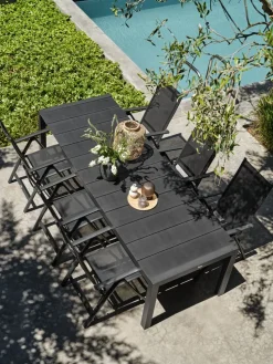 TYDALTable de jardin TYDAL l95xl208/272 noir