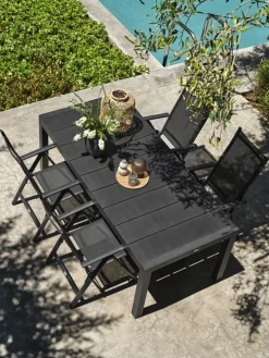 TYDALTable de jardin TYDAL l95xl208/272 noir
