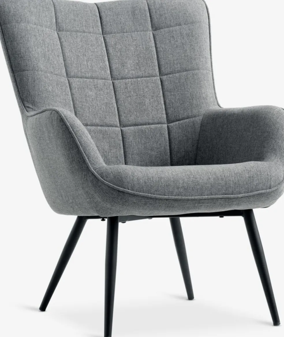 ULDUMFauteuil ULDUM tissu gris/noir