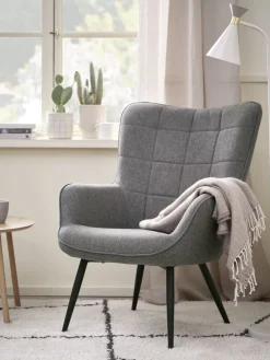 ULDUMFauteuil ULDUM tissu gris/noir