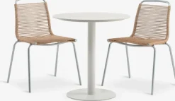VAMDRUP + MIDDAGSBERGETVAMDRUP Ø70 table beige + 2 MIDDAGSBERGET chaises naturel