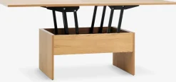 VARDETable basse VARDE L80/160 a/plateau dépliant coloris chêne
