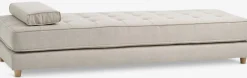 VARMARKBanquette VARMARK 190x76 a/cushion tissu beige/coloris chêne