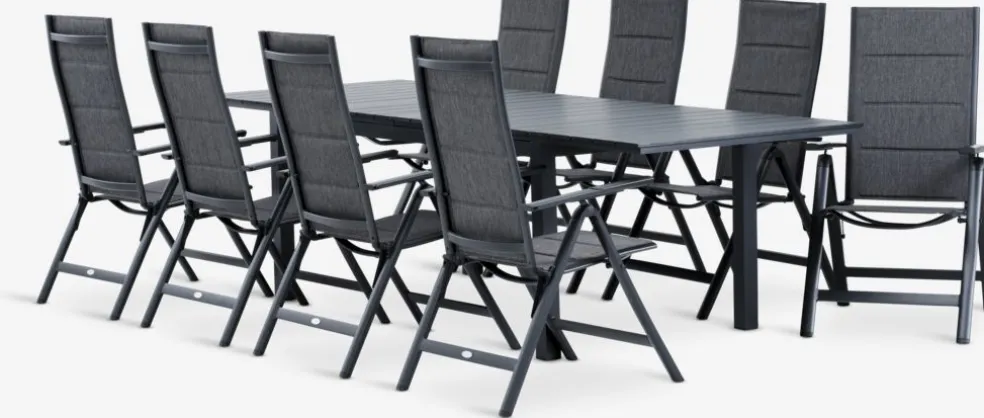 VATTRUP + MYSENVATTRUP L172/276 table noir + 4 MYSEN chaises gris
