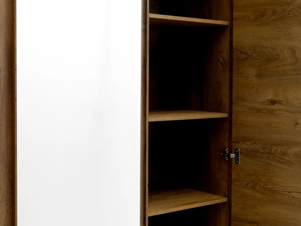 VEDDEArmoire VEDDE 220x197 a/miroir coloris chêne foncé