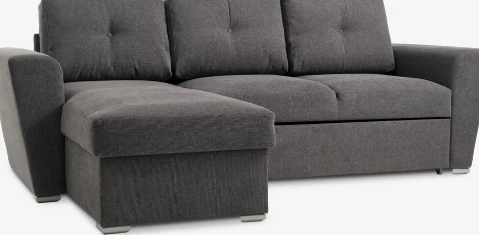 VEJLBYCanapé convertible avec méridienne VEJLBY tissu gris foncé