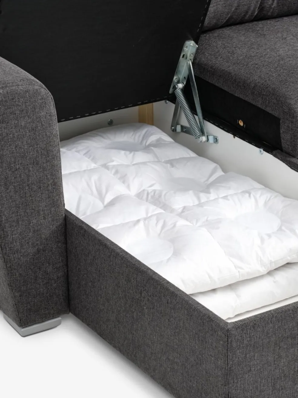 VEJLBYCanapé convertible avec méridienne VEJLBY tissu gris foncé